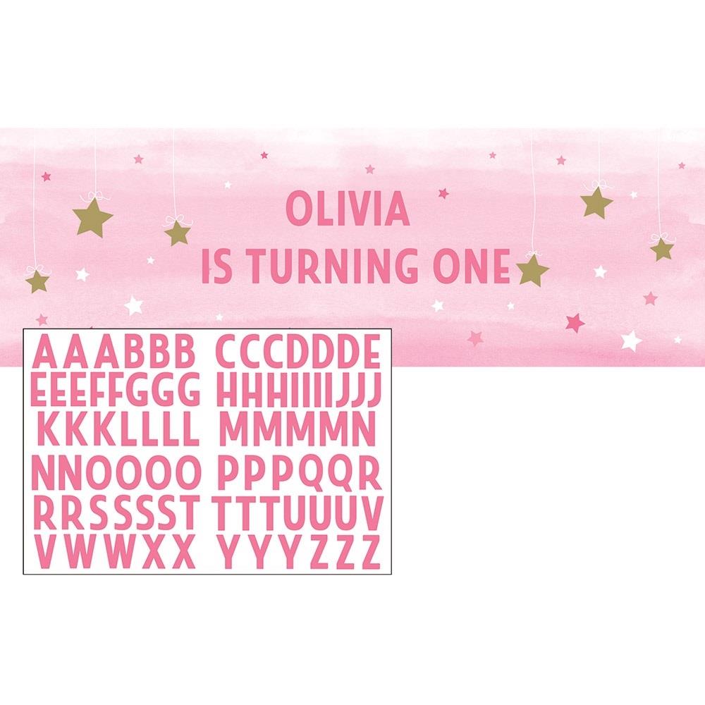 Pink Personalised Baby Shower | Birthday Banner | Party Save Smile