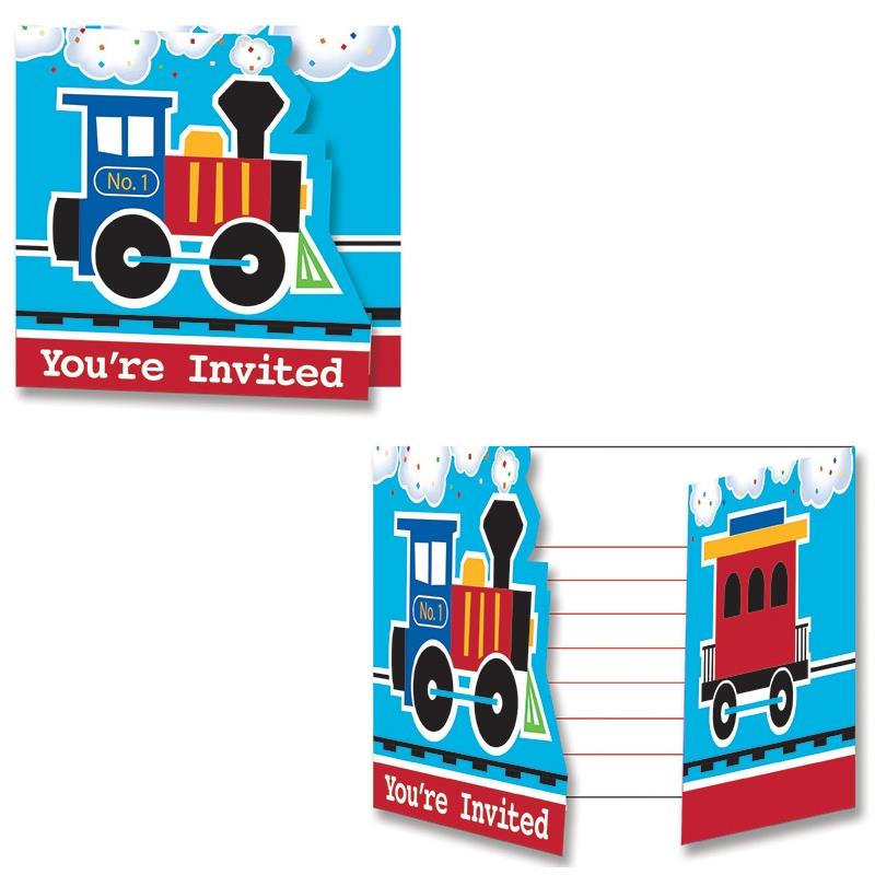 Train Birthday Party Invitations Pack of 8 | Party Save Smile