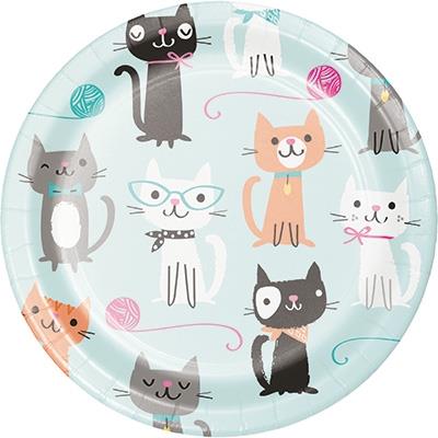 Purrfect Cat Cake Plates Pack of 8 | Party Save Smile