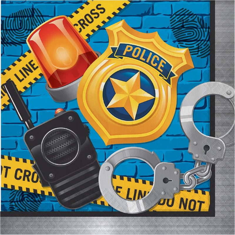 Police Party Pack: Tableware Kit for 8 - 48 Guests