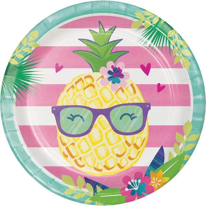 Pineapple Paper Plates Pack of 8 | Party Save Smile
