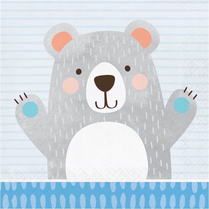 Blue Bear Plates and Napkins Party Pack