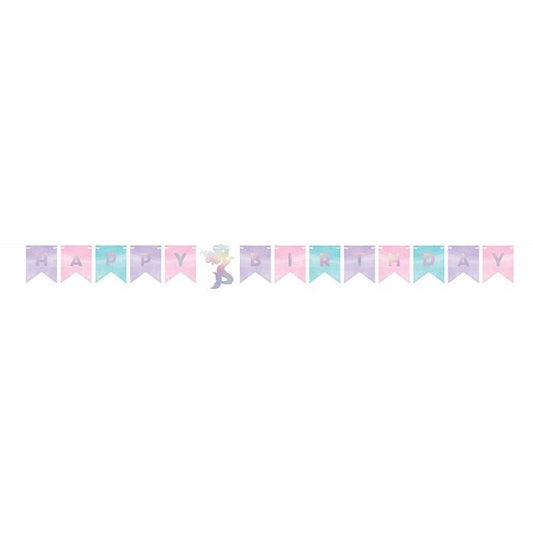 Shining Mermaid Happy Birthday Banner