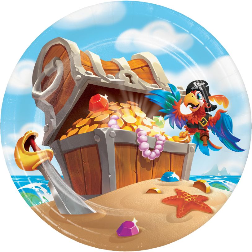 Pirate Treasure Party Cake Plates Pack of 8 | Party Save Smile