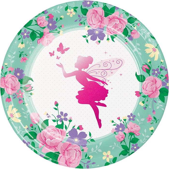Floral Fairy Party Plates Pack of 8 | Party Save Smile