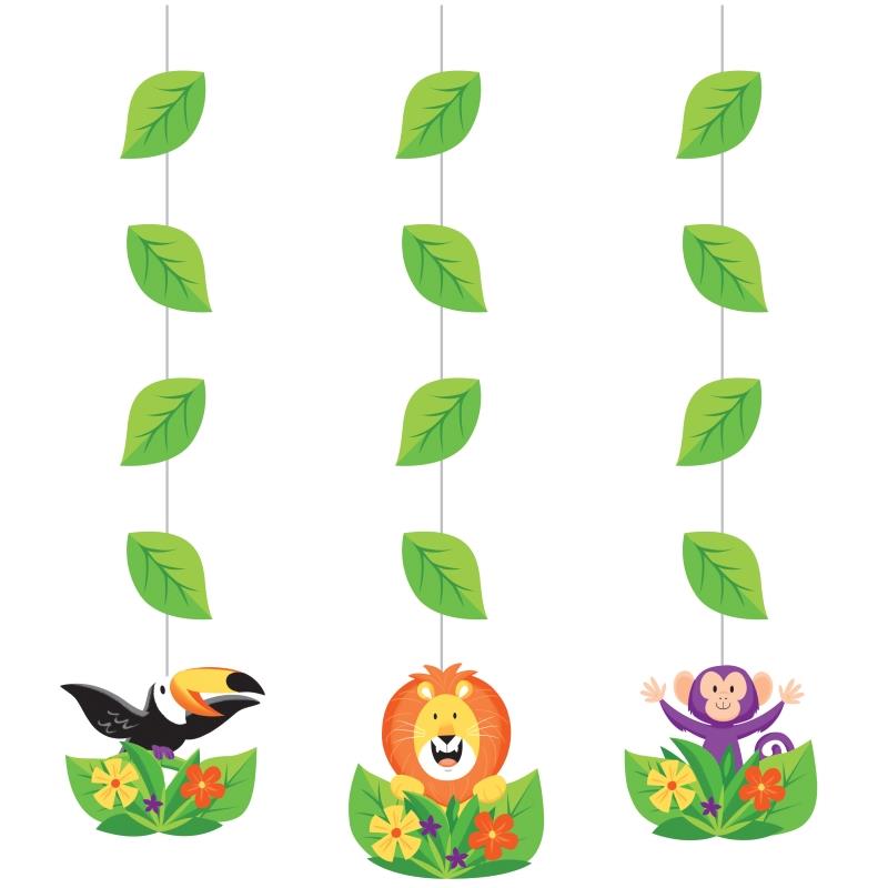 Jungle Safari Party Hanging Cutouts Decorations