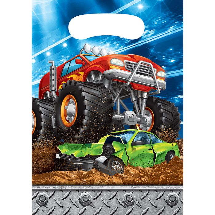 Monster Truck Party Favour Loot Bags Pack of 8 | Party Save Smile