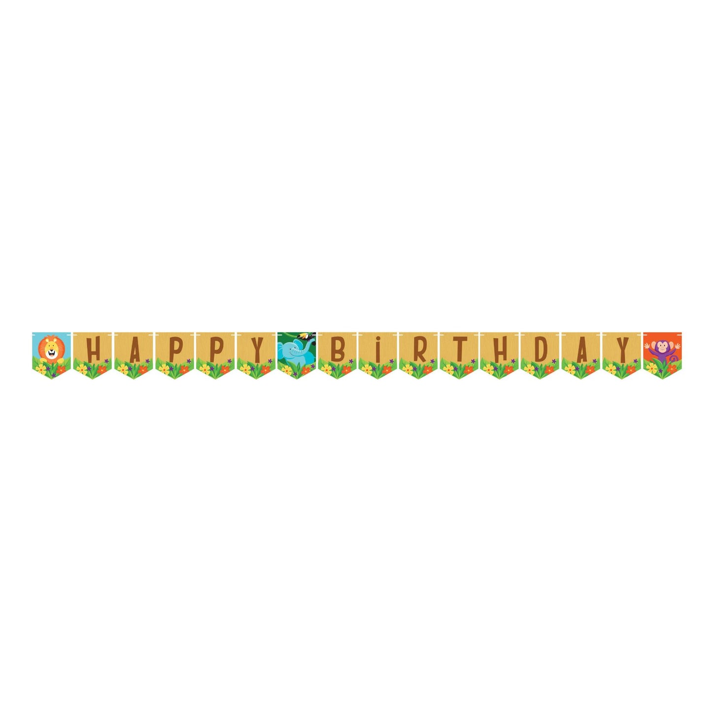 Jungle Safari Happy Birthday Party Banner Decoration | Party Save Smile