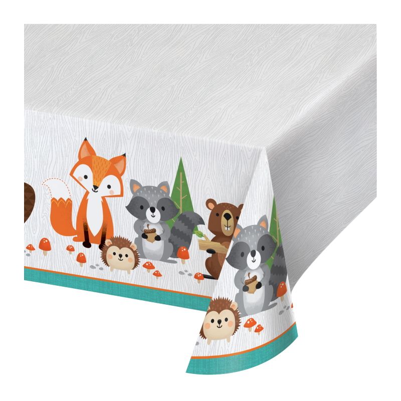 Wild Woodland Tablecloth: Plastic Party Tabecover 137 x 259cm | Party Save Smile