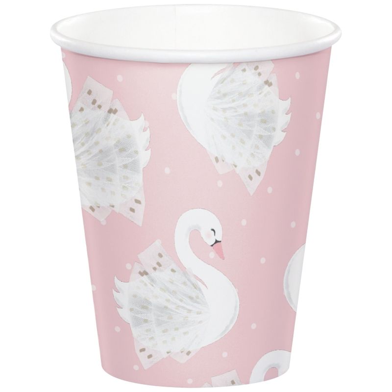 Stylish Swan Party Paper Cups Pack of 8 | Party Save Smile