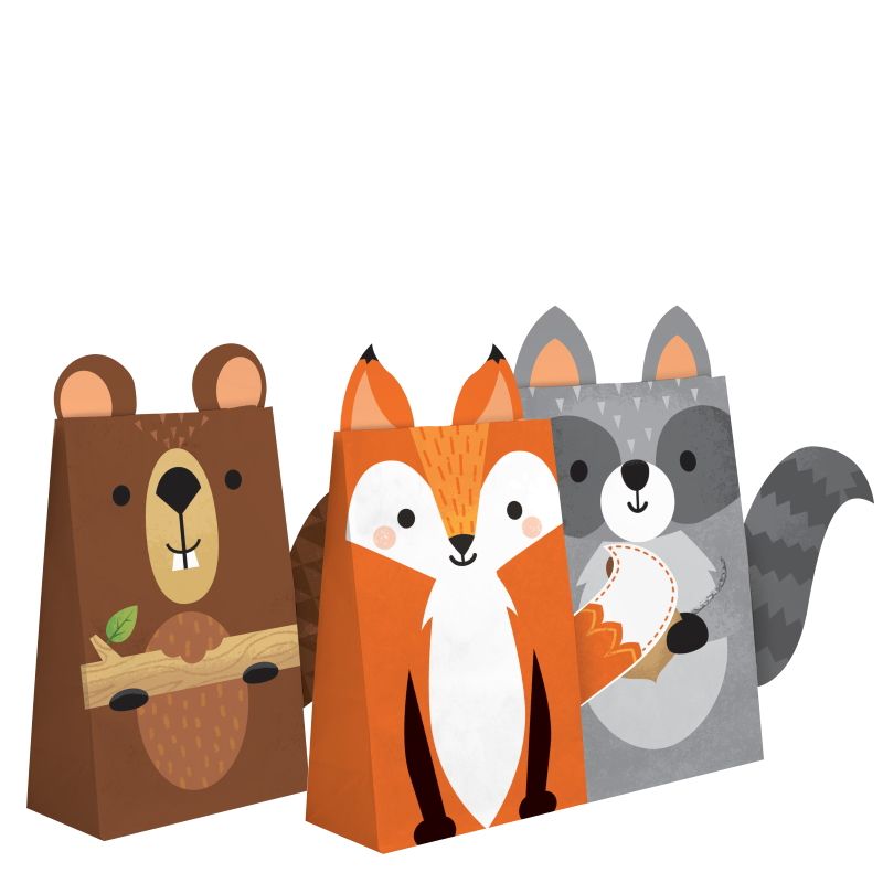 Green Jungle Animal Party Bags Pack of 8 | Party Save Smile