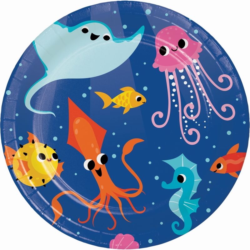 Ocean Celebration 18cm Cake Paper Plates Pack of 8 | Party Save Smile
