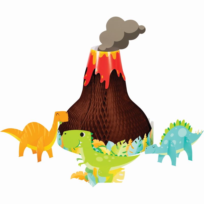 Honeycomb Dinosaur Table Decorations Pack of 4 | Party Save Smile