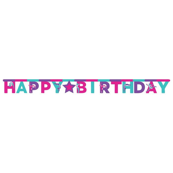 Gymnastics Happy Birthday Banner 3 Metres | Party Save Smile
