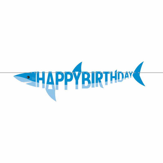 Shark Happy Birthday Banner 1.7 Metres | Party Save Smile