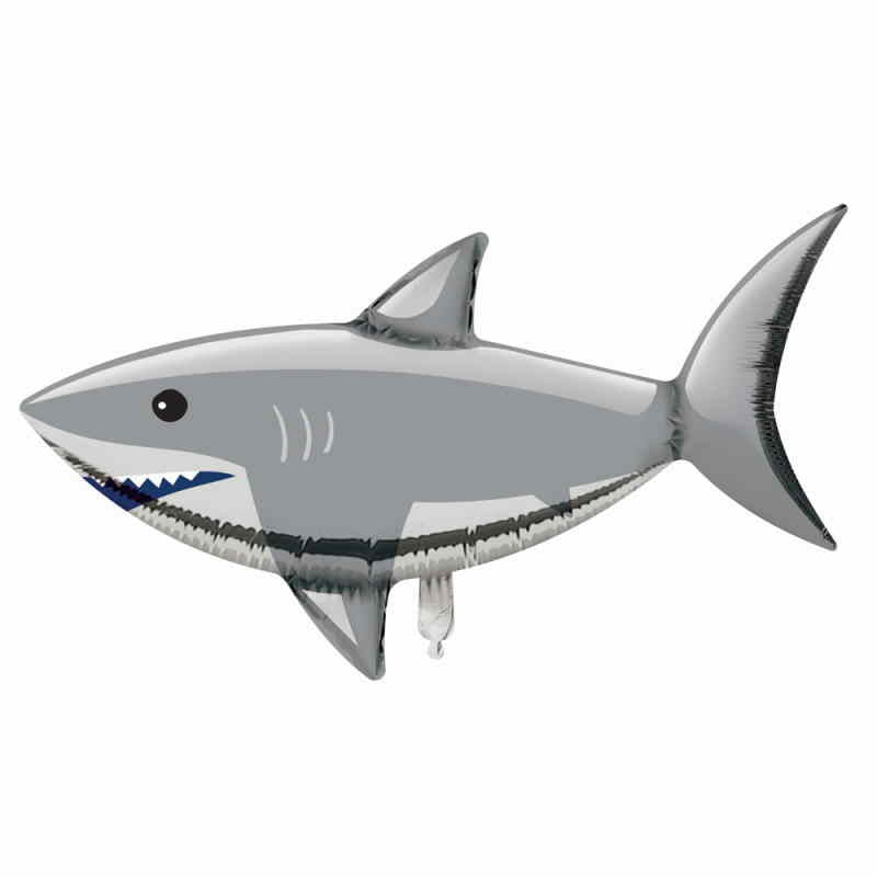 Grey Shark Foil Balloons 37 inches | Party Save Smile