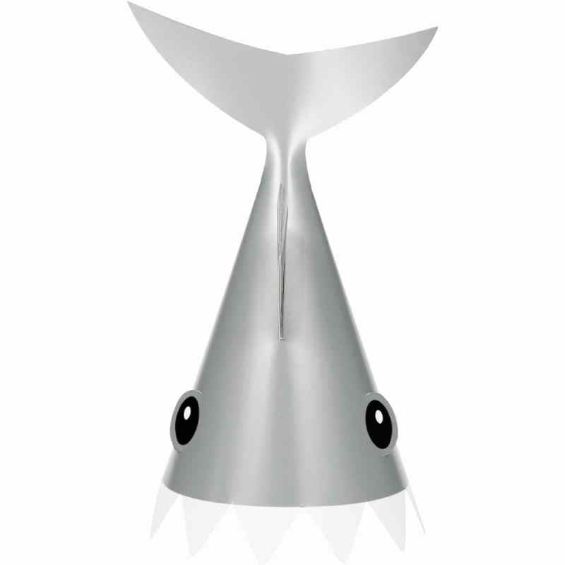 Grey Shark Party Hats Pack of 8 | Party Save Smile