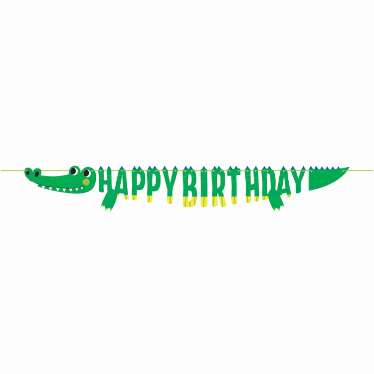 Happy Birthday Crocodile Banner 1.8 Metres | Party Save Smile