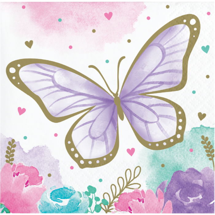 Butterfly Beverage Napkins Pack of 16 | Party Save Smile