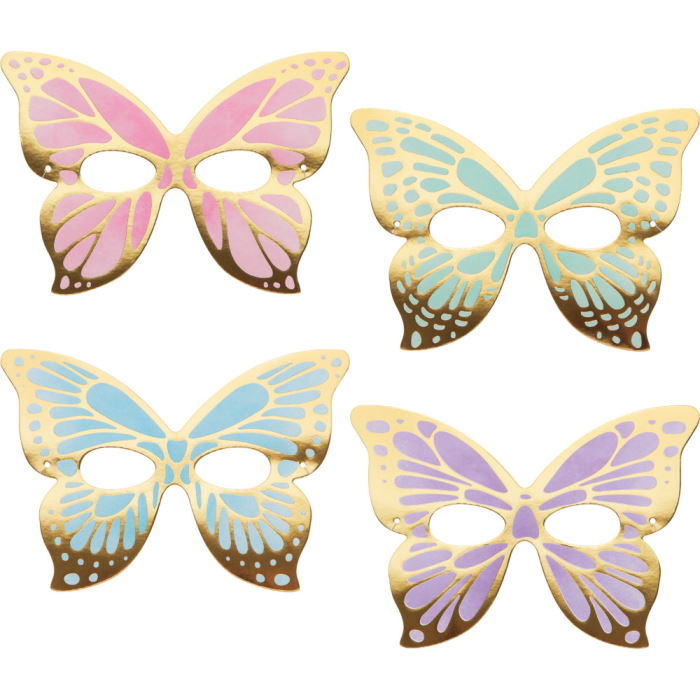 Butterfly Party Favour Paper Face Masks Pack of 8 | Party Save Smile
