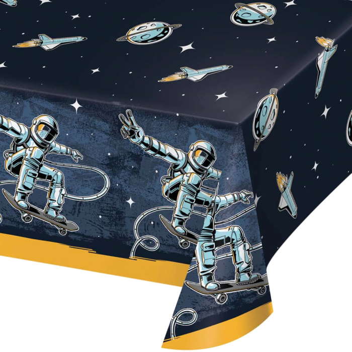 Space Skateboard Party Tablecloth 137 x 259cm | Party Save Smile