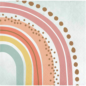 Boho Rainbow Party Beverage Napkins Serviettes Pack of 16
