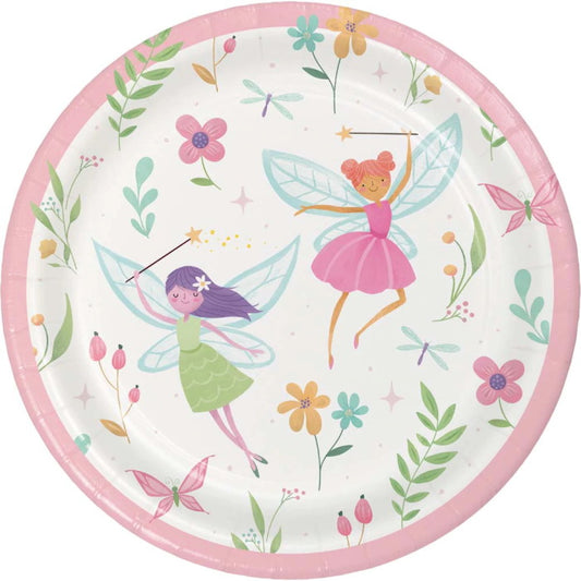Small Forest Fairy Paper Plates Pack of 8 | Party Save Smile