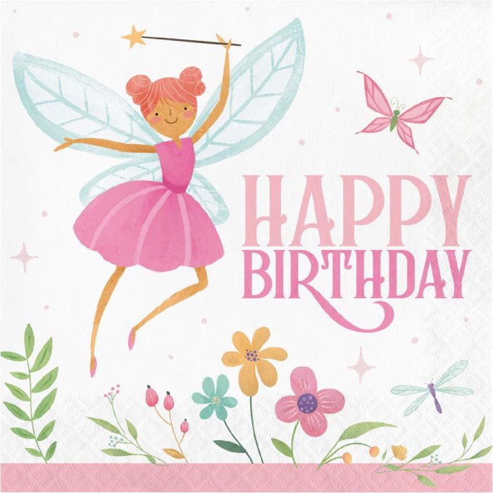 Forest Fairy Birthday Napkins Pack of 16 | Party Save Smile