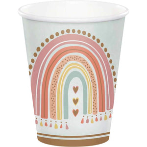 Boho Rainbow Party Cups Pack of 8