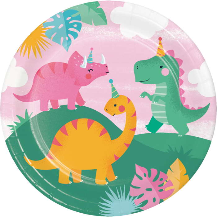 Pink Dinosaur Party Pack with Decorations