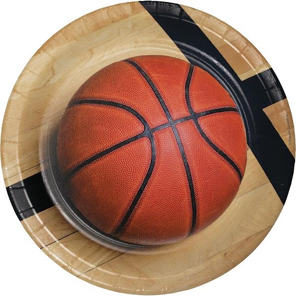 Basketball Party Party Plates 23cm Pack of 8 | Party Save Smile