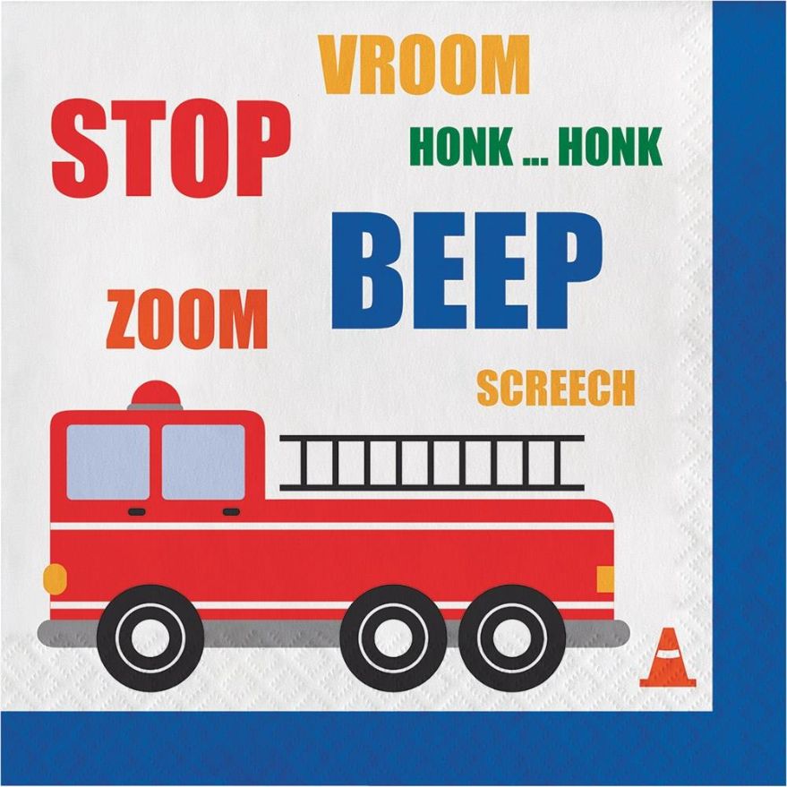 Traffic Jam Vehicle Party Napkins Pack of 16 Serviettes | Party Save Smile