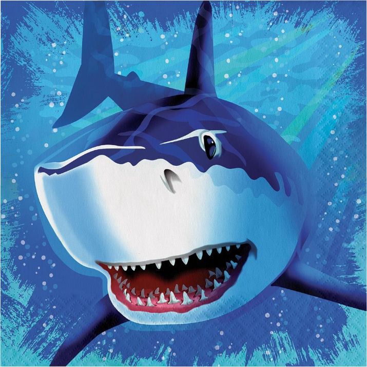 Great White Shark Napkins Pack of 16 | Party Save Smile