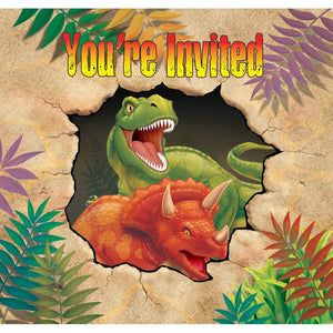 Dinosaur Blast Party Invitations Pack of 8 Invites