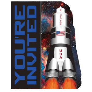 Rocket Space Party Invitations Pack of 8