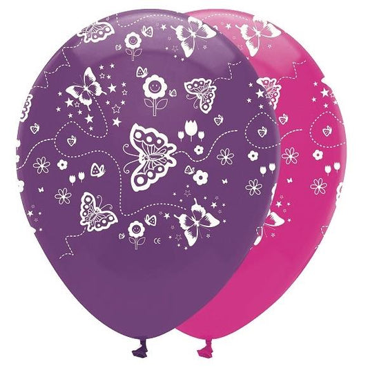 Butterfly Latex Balloons Pack of 6 | Party Save Smile