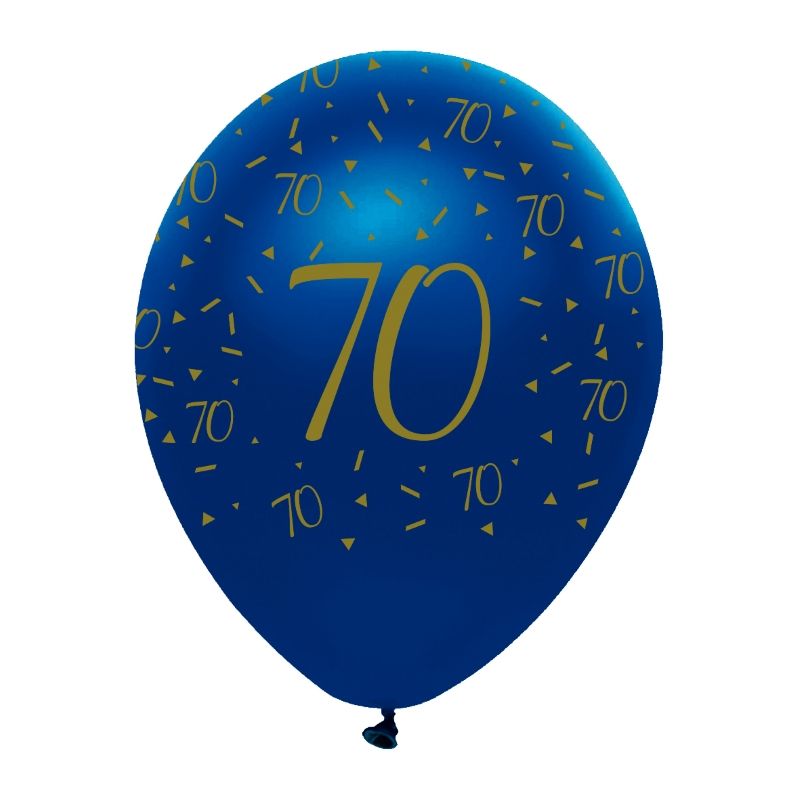 70th Birthday Party Packs - Blue and Gold Premium