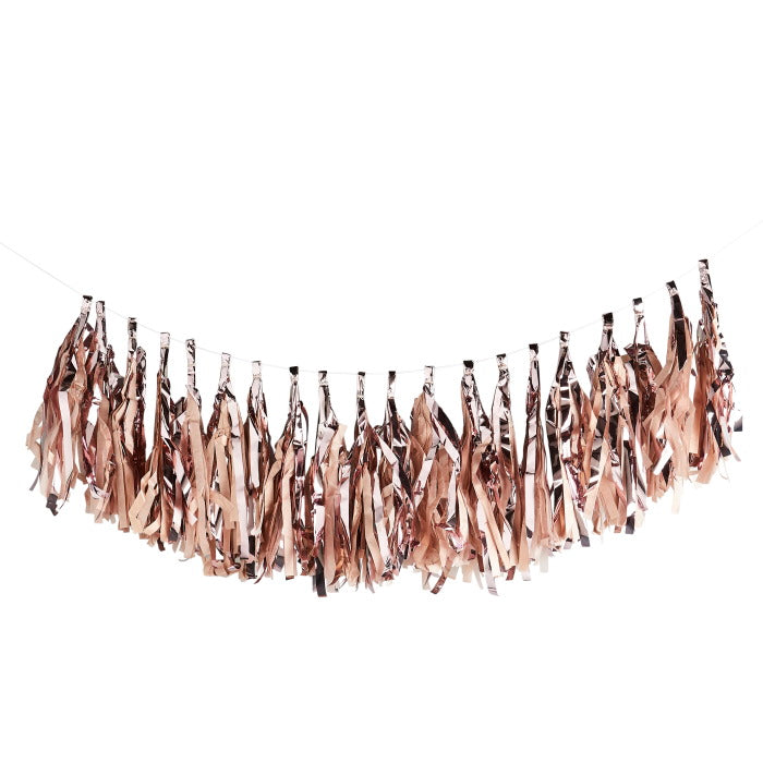 Rose Gold Tassel Garland Paper 3 metres | Party Save Smile