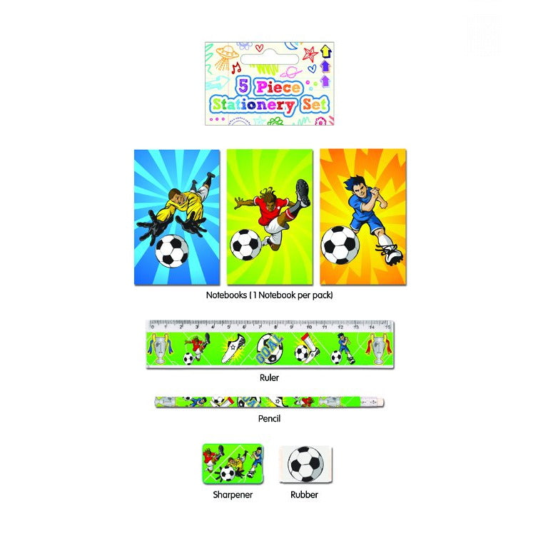 Football 5pc Stationery Set Party Bag Filler | Favour | Party Save Smile