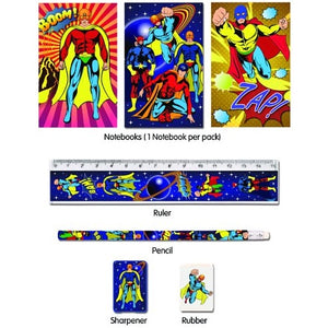 Superhero 5pc Stationery Set Party Bag Filler | Favour