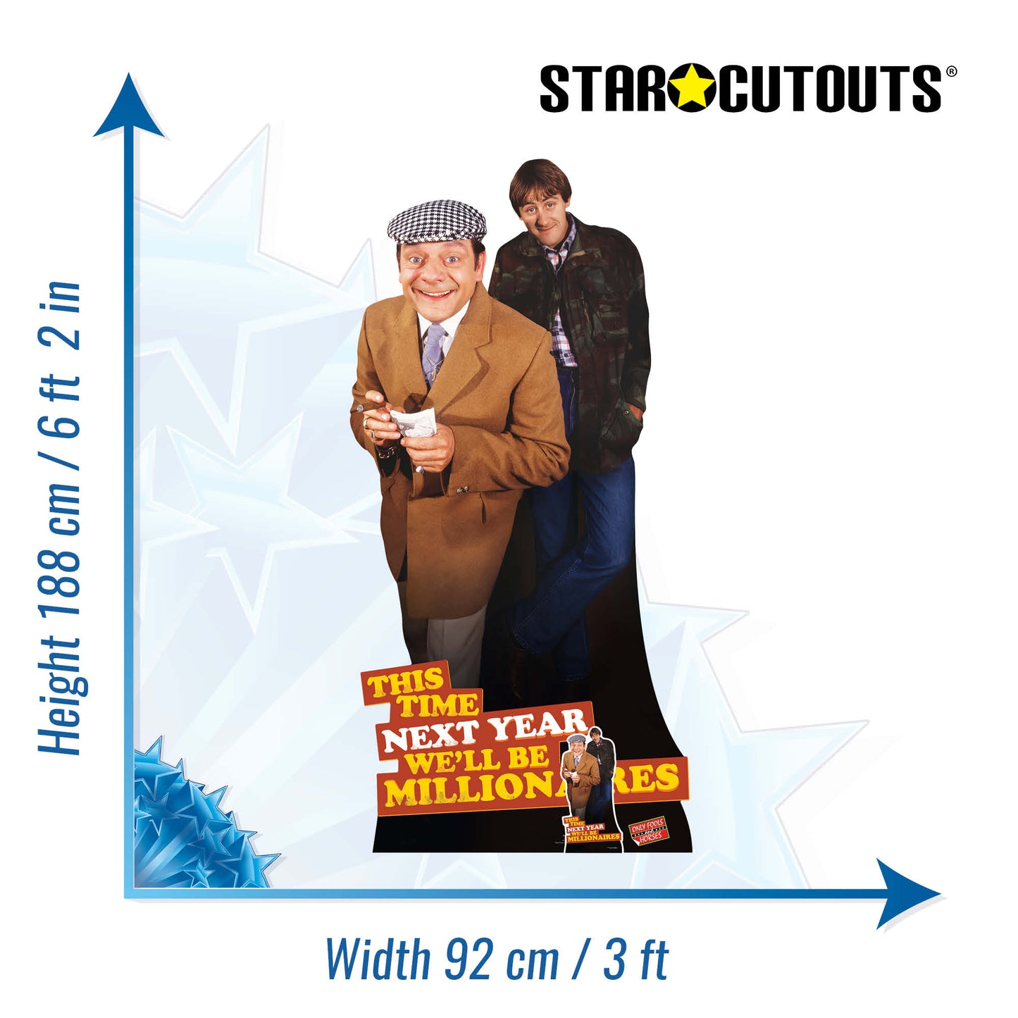 Only Fools and Horses Cardboard Cutout Rodney and Del Boy Height 188cm