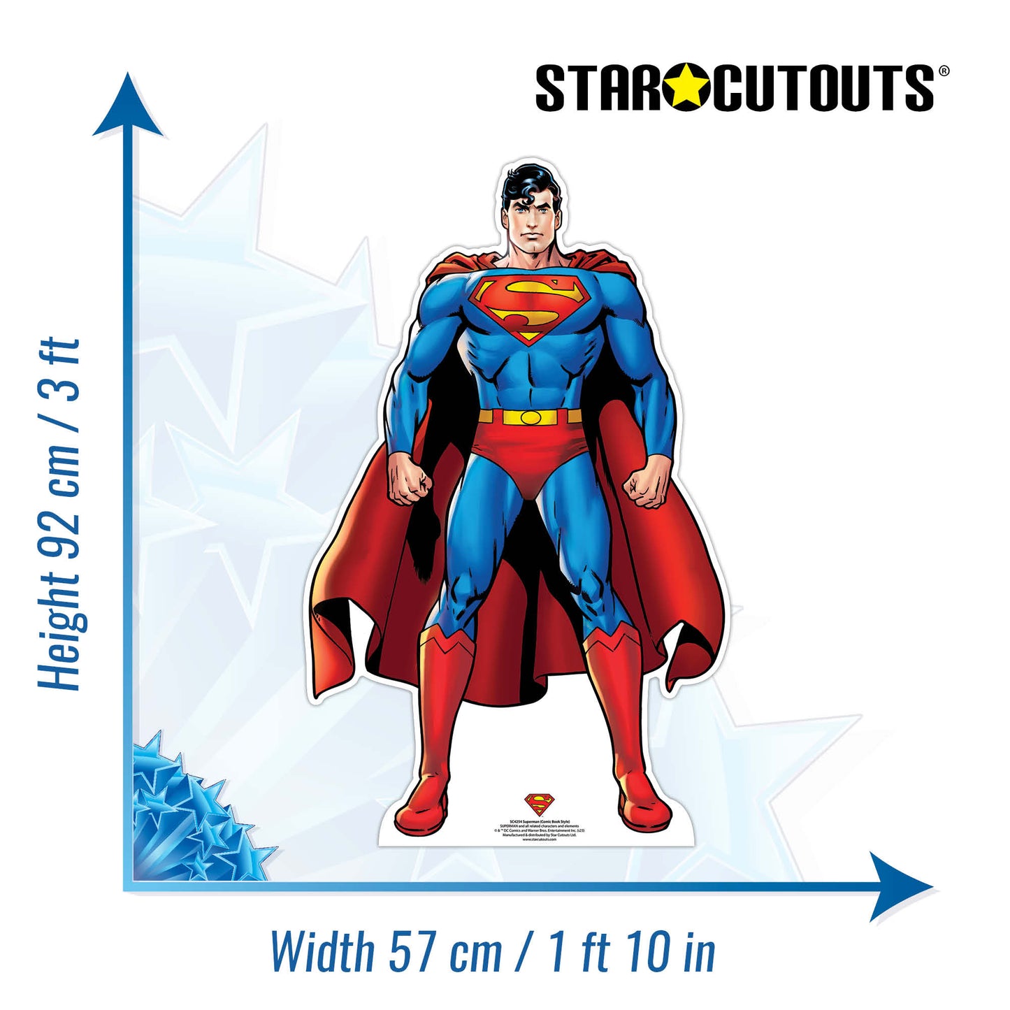 Superman Comic Style Cardboard Cut Out Height 92cm