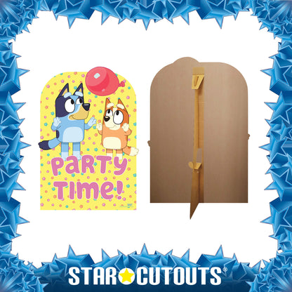 Bluey Cardboard Cutout with Bingo Party Time Backdrop Height 135cm