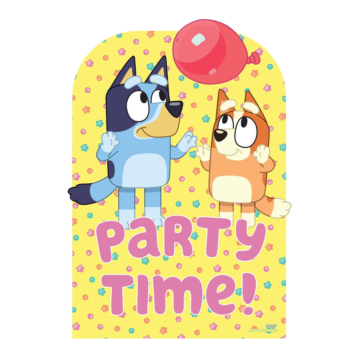 Bluey Cardboard Cutout with Bingo Party Time Backdrop Height 135cm