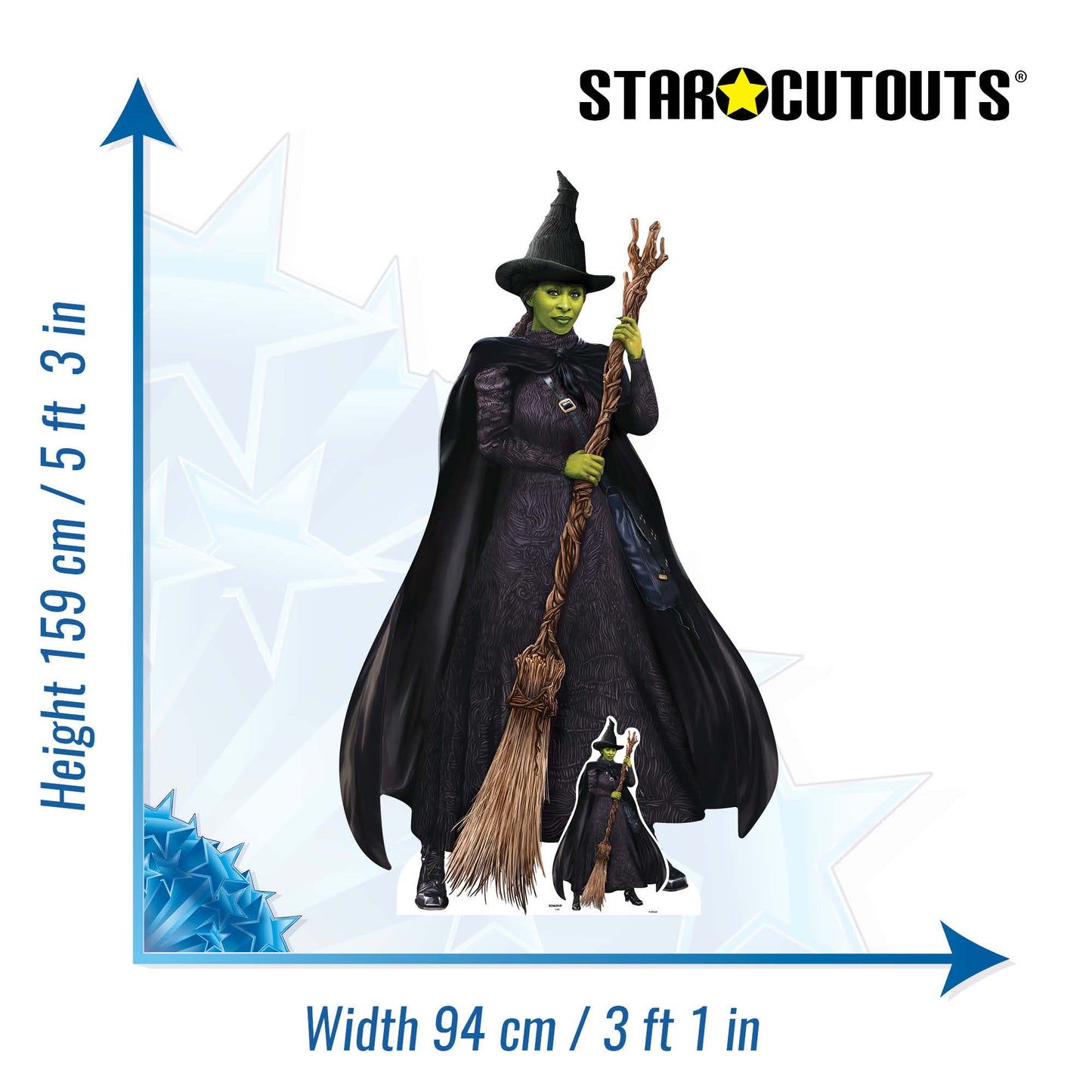 Wicked Elphaba Cardboard Cutout Green Witch Height 159cm