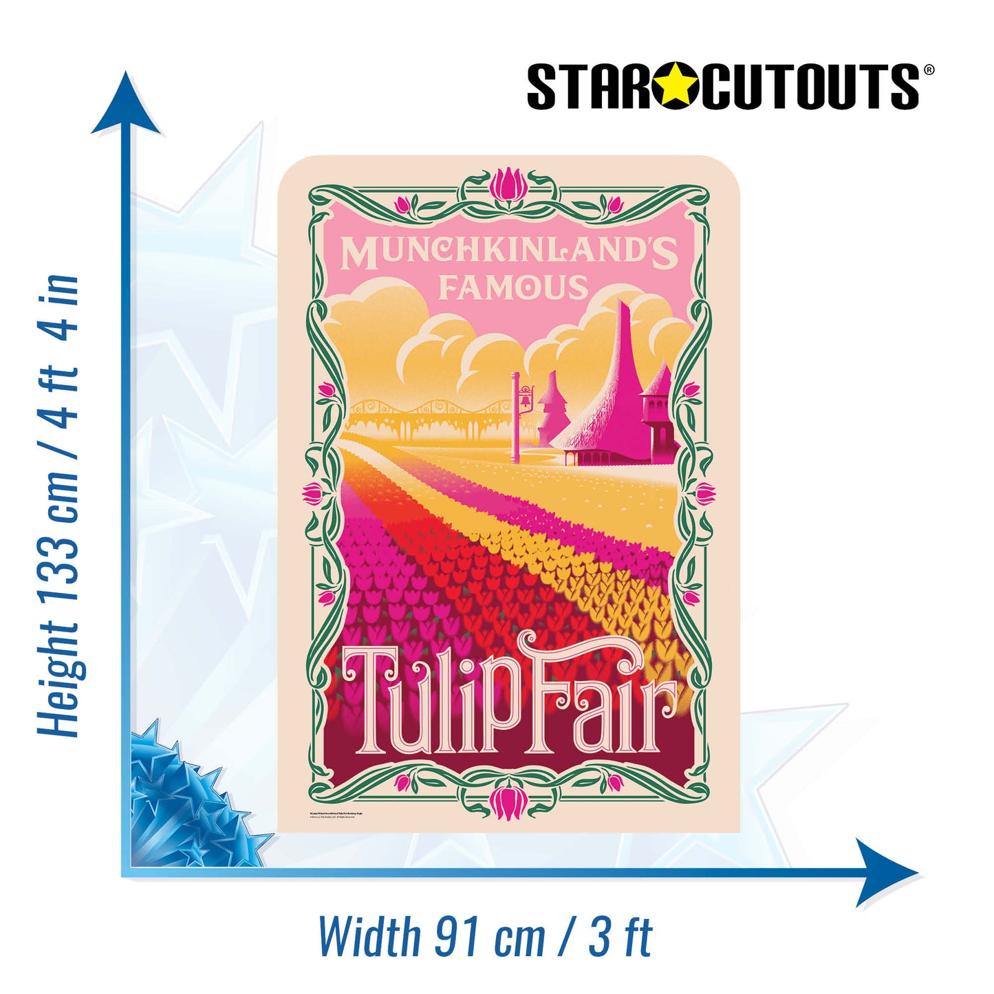 Wicked Munchkinland Backdrop Party Decoration Cut Out Height 133cm