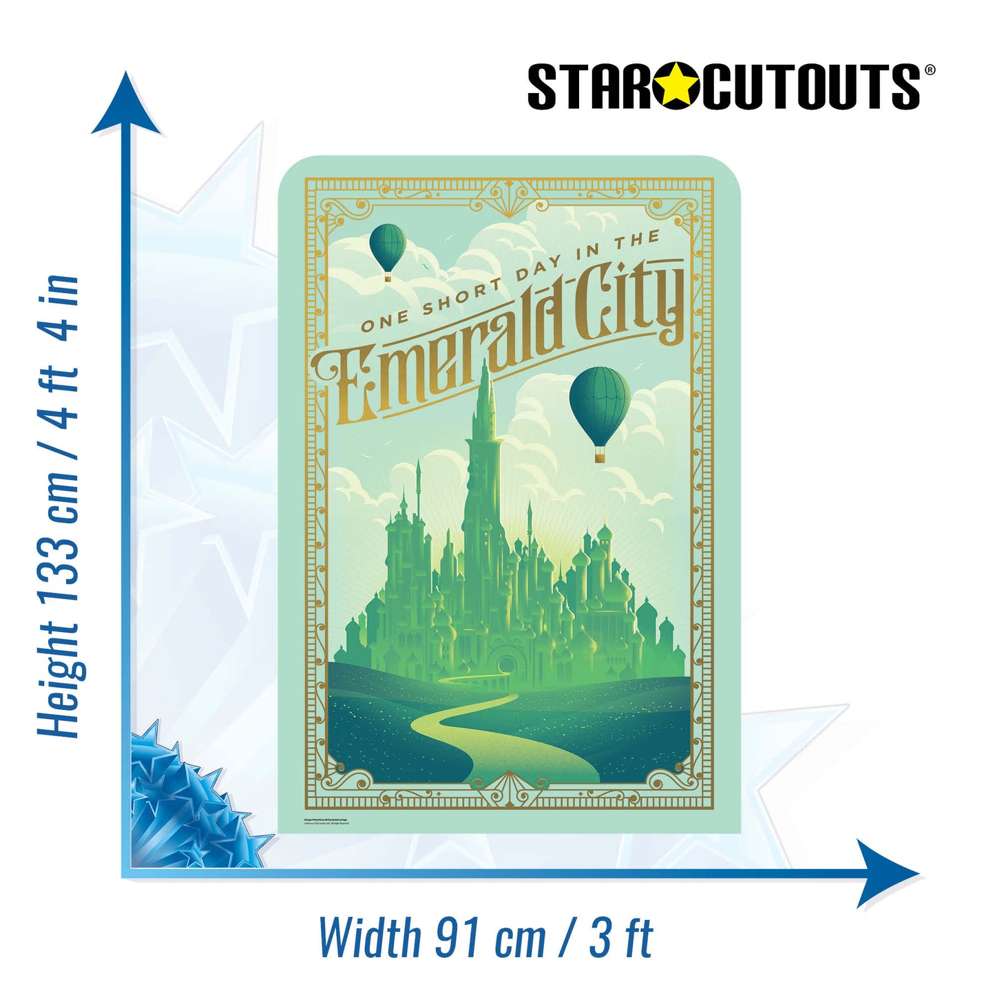 Wicked Emerald City Theme Backdrop Cardboard Cut Out Height 133cm
