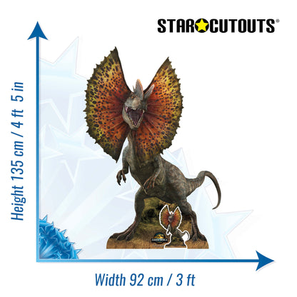 Jurassic World Dilophosaurus Cardboard Cut Out Height 135cm