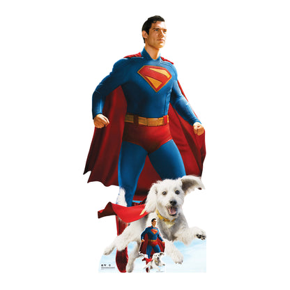 Superman David Corenswet Flying and Krypto Cardboard Cutouts Height 193cm