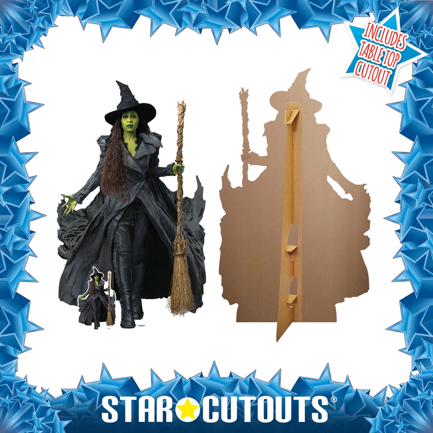 Green Witch Elphaba Cutout Wicked Cardboard Cut Out Height 159cm